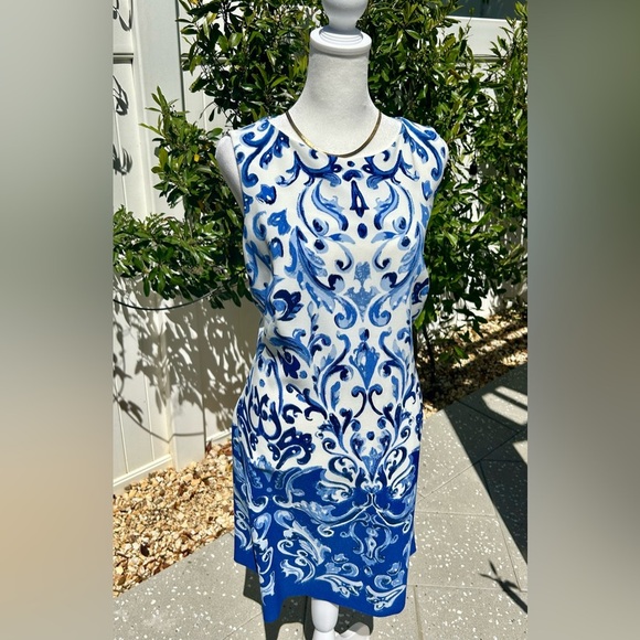 Lauren Ralph Lauren Dresses & Skirts - 💙🤍”Lauren” Blue/White Midi Sleeveless Paisley Design Lined Dress Size 16💙🤍